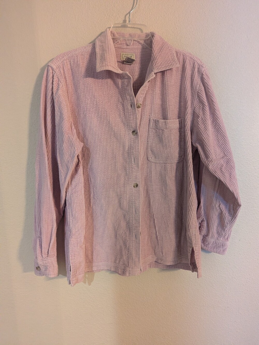 L.L. Bean Light Purple Courdaroy Button-Down Shirt